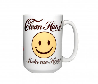 Clean Hands Make Me Happy Mug, 15oz