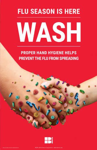Wash Hand Hygiene Prevents Flu Poster 11x17