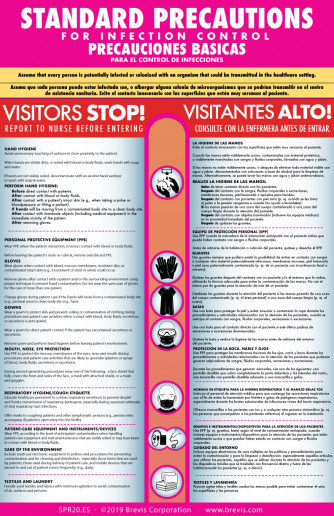 Standard Precautions 2020 in English & Spanish with Lamination