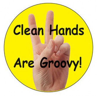 Clean Hands are Groovy Button.