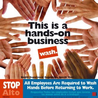 Restroom Sticker - Hands on Business