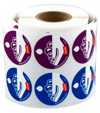 Wash Hands Sticker roll