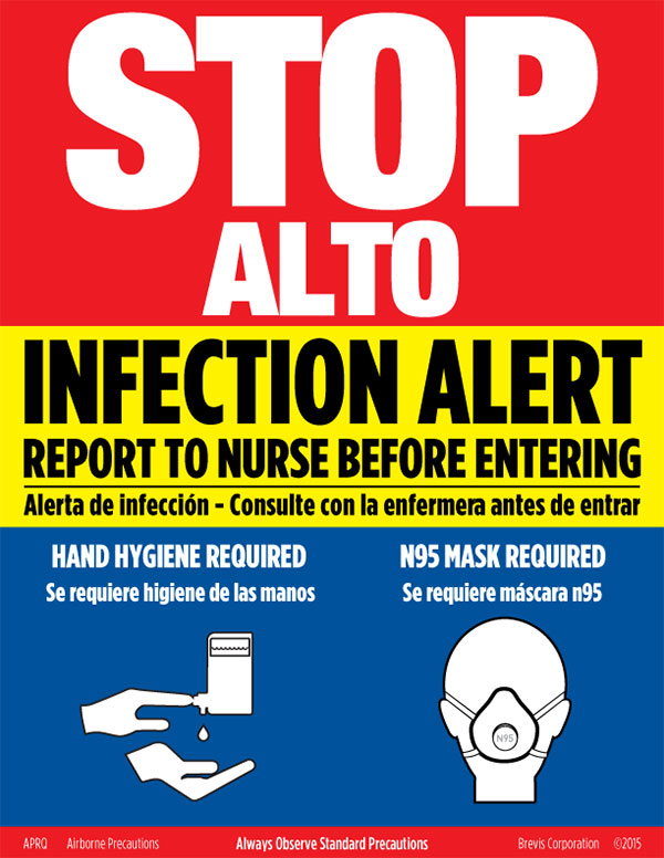 Quick Read Airborne Precautions Sign Brevis