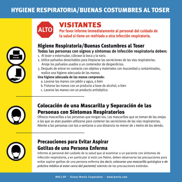 Respiratory Hygiene Cough Etiquette in Spanish Brevis