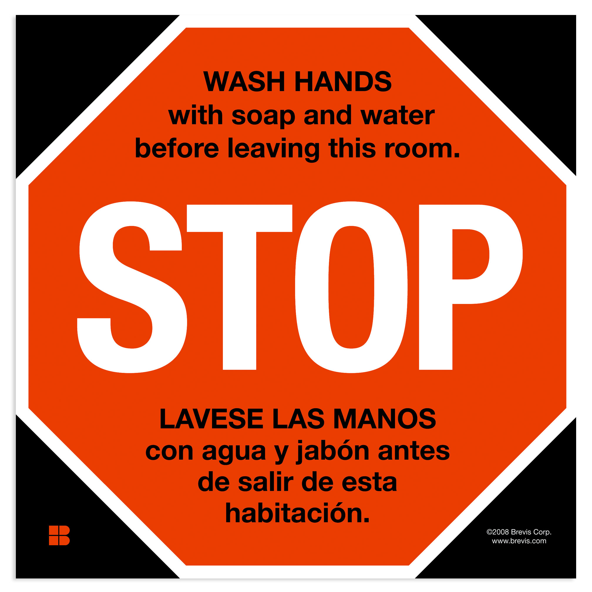 stop sign wash hands in english spanish brevis fax pdf free